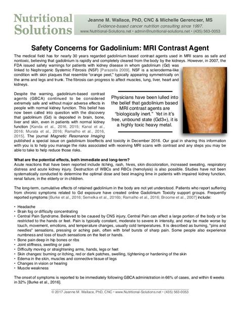 Gadolinium: MRI Contrast Agent