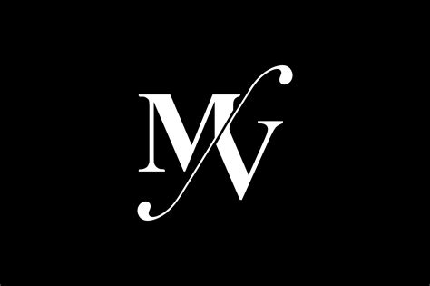 MV Monogram Logo design By Vectorseller | TheHungryJPEG.com