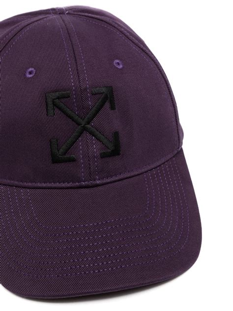 Off-white Logo-print Cotton Baseball Cap In Purple | ModeSens