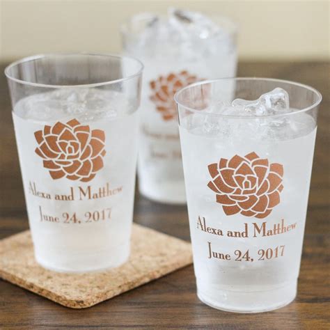 Personalized Clear Plastic Wedding Cups Personalized Wedding | Etsy