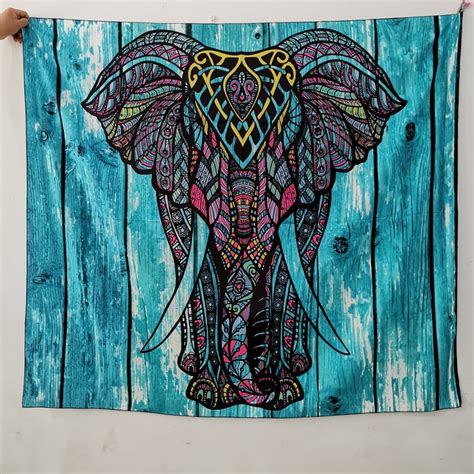 Elephant Tapestry Wall Hanging Tapestry Blue Wall Tapestry - Etsy