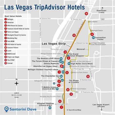 LAS VEGAS HOTEL MAP - The Strip