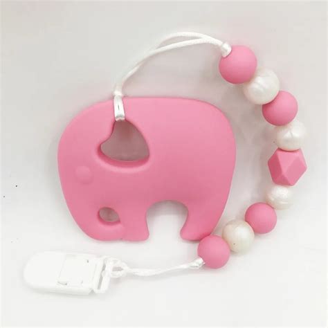 Large Elephant Pacifier Silicone teething toys Cute Baby Teething Toy Pendant for Baby Pacifiers ...