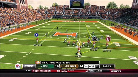 NCAA Football 14 Gameplay: Illinois vs. Michigan State (Xbox 360) - YouTube