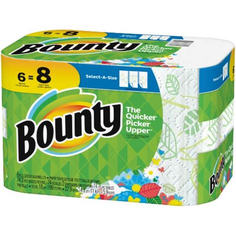 Bounty Prints Select-A-Size Big Roll Paper Towels, 6 rolls - Fred Meyer