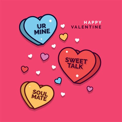 Valentine Candy Hearts Vector Art, Icons, and Graphics for Free Download