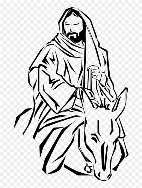 Jesus On A Donkey Palm Sunday Clip Art - Palm Sunday Jesus Clip Art - Free Transparent PNG ...