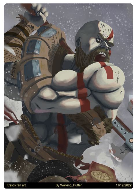 Kratos fan art by PufferThatWalks on DeviantArt