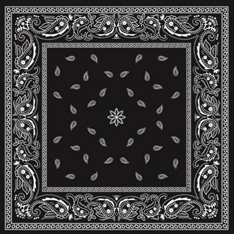 Black with white bandana patterns design vector 02 free download