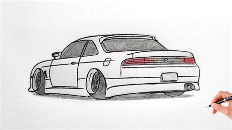 How to draw a NISSAN SILVIA S14 STANCE / drawing a 3d car / coloring nissan silvia s 14 kouki ...