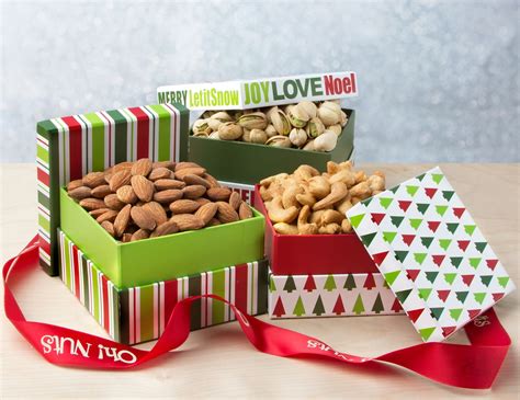 Holiday Gourmet Nuts Gift Tower • Holiday Nut Gift Baskets • Holiday Gifts & Christmas Candy ...