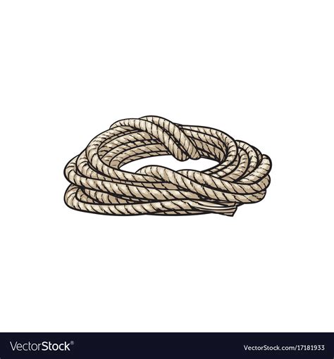 Roll ship rope cartoon Royalty Free Vector Image