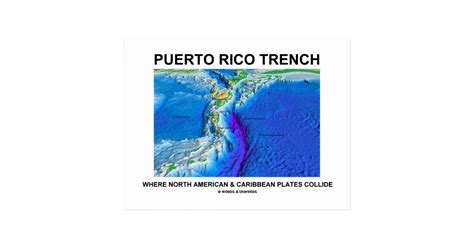 Puerto Rico Trench Where North American Caribbean Postcard | Zazzle