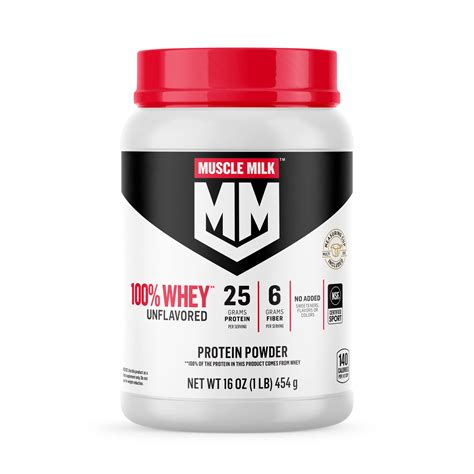 Buy Muscle Milk 100% Whey Protein Powder Blend, Unflavored, 25g Protein, 1 Lb Online at ...