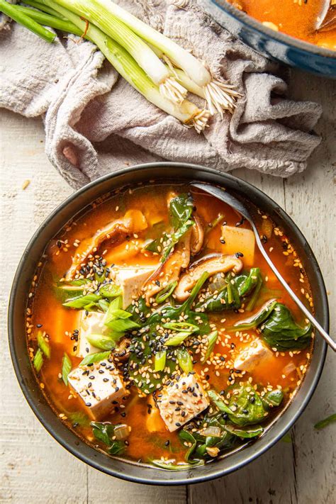 Spicy Korean Tofu Soup - Connoisseurus Veg