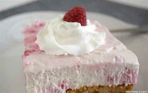 Raspberry Cream Cheese Dessert - Who Needs A Cape?