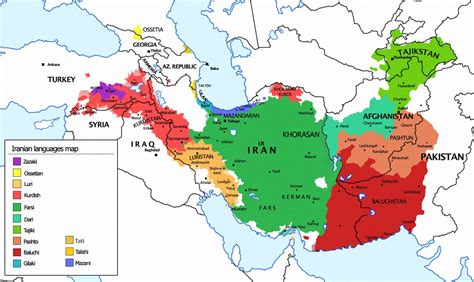 Iranian-languages-map نقشهٔ پراکندگی گویشگران به زبانهای ایرانی | Map, Language map, Historical maps