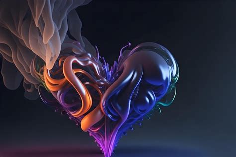 Premium AI Image | A heart rainbow smoke