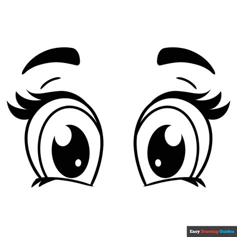 Cute Cartoon Eyes Coloring Page | Easy Drawing Guides