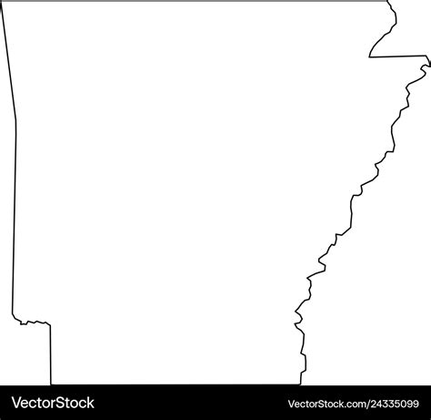 Arkansas state of usa - solid black outline map Vector Image