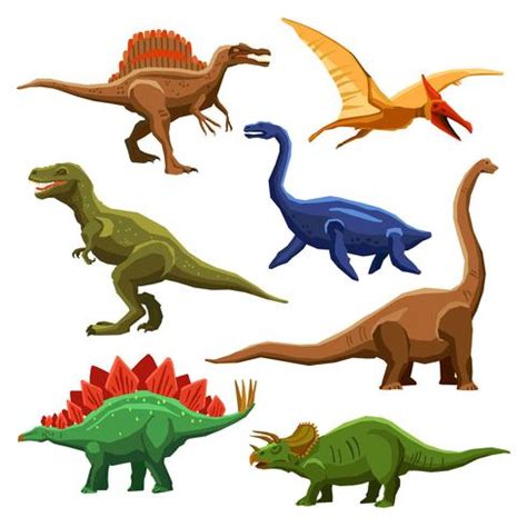 Iconos de colores de dinosaurios Iet 479182 Vector en Vecteezy