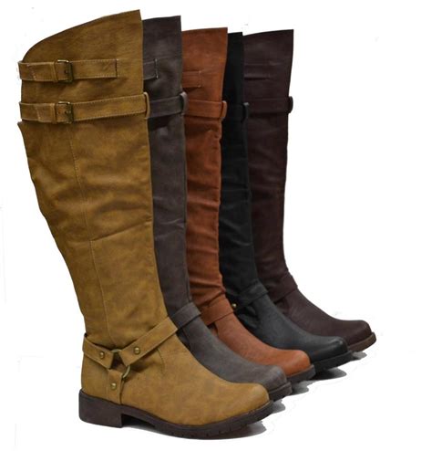 Womens Over The Knee High Boots w Flat Heel High Quality Riding HQ Lining | eBay