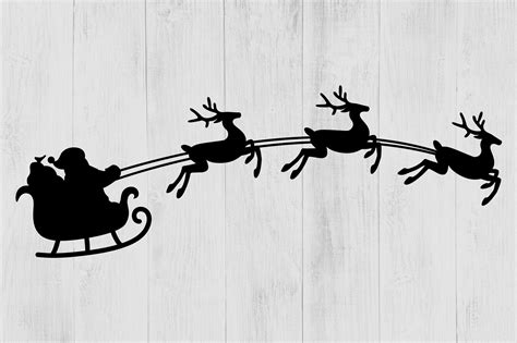 Santa's Sleigh SVG, Christmas SVG, Santa Claus SVG, Reindeer Clipart, By Twingenuity Graphics ...