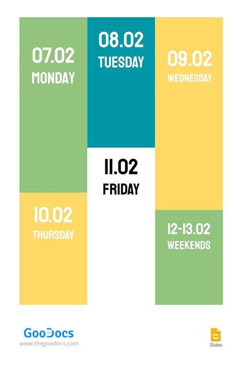 Colorful Modern Weekly Schedule Template In Google Slides