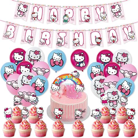 Buy Hello Kit_ty Party Decorations 46PCS Cute Kitten Birthday Party Supplies for Kids 20 Pieces ...