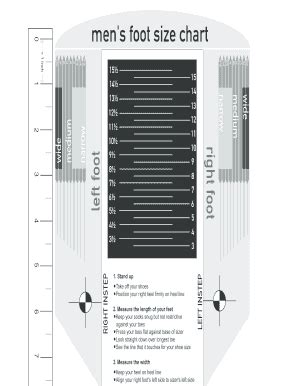 Men's Printable Shoe Size Chart PDF | airSlate SignNow