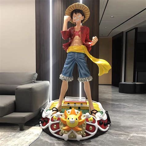 Japan Anime Figure One Piece Figure Fiberglass Luffy Statue Life Size Luffy Sculpture ...