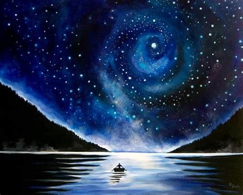 blue night | Night sky painting, Sky painting, Starry night painting