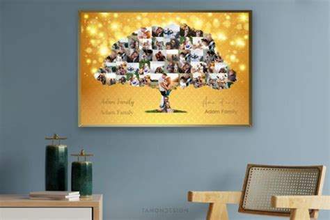 46 Family Tree Photo Collage Template Graphic by tanondesign · Creative Fabrica