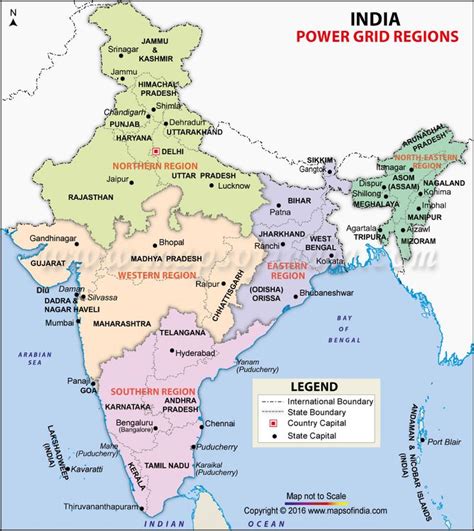 India Power Grid Region Map