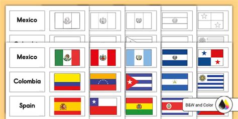 Hispanic Heritage Month Flag Matching Cards Game | Twinkl