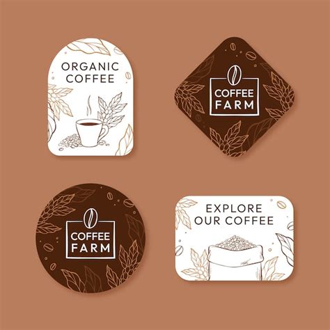 Free Vector | Hand drawn coffee plantation labels template