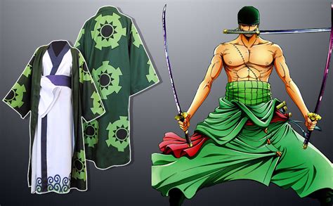 Anime One Piece Roronoa Zoro Wano Country Cosplay Costume Kimono Robe Halloween Party Costumes ...