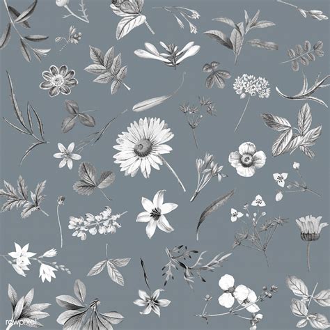 Download premium vector of Gray floral wallpaper design vector 1201081 | Grey floral wallpaper ...