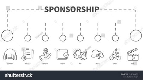 Sponsorship Vector Illustration Concept Banner Icons Stock Vector ...