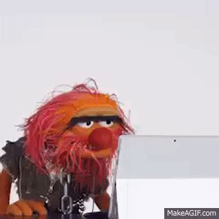 Tech frustration. Not work! Animal. Muppets. on Make a GIF