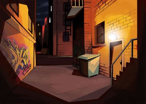 Alley Way background by Frikxnel | City cartoon, Art background, City background