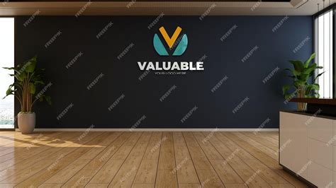 Premium PSD | Wall company logo mockup on the wall for a branding logo