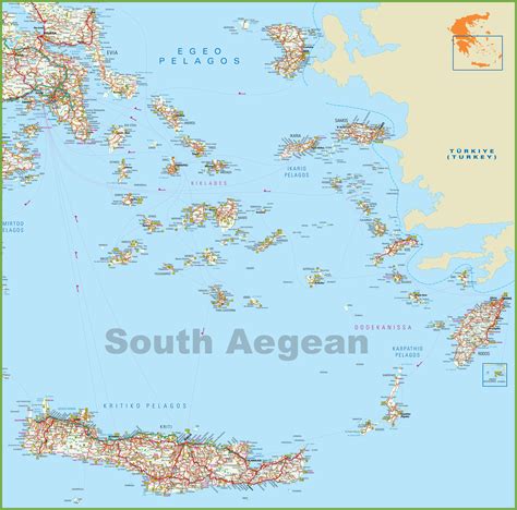 South Aegean Islands map