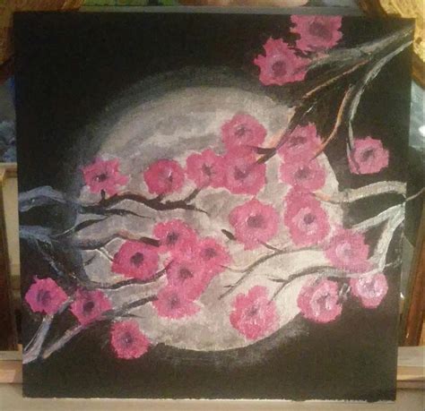 Cherry Blossom Moon Painting by Melissa Ybarra - Fine Art America