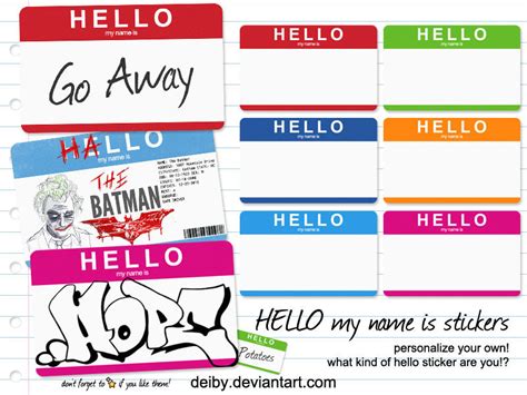 Hello my name is stickers by deiby on DeviantArt