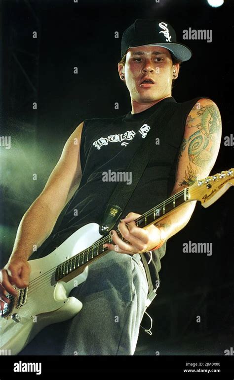 A portrait of Singer and guitarist Tom DeLonge of the nineties pop-punk band Blink-182 ...