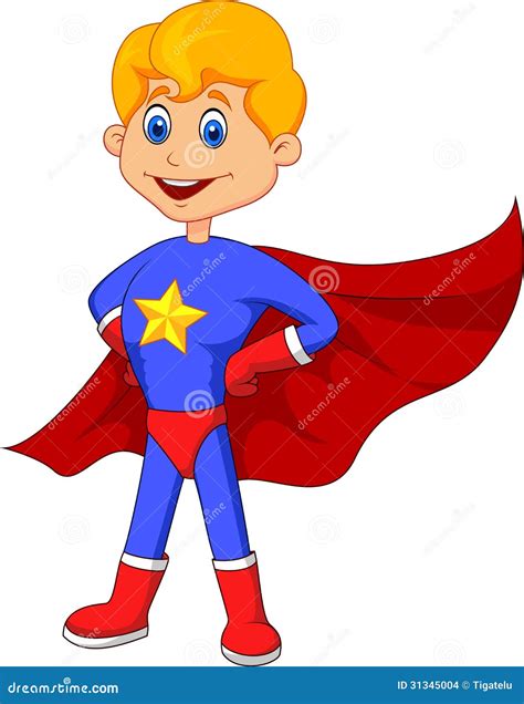 Superhero Kid Cartoon Stock Images - Image: 31345004