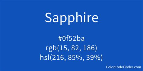 Sapphire Color Code is #0f52ba