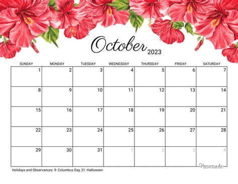 October 2023 Calendar With Holidays Usa - Get Calendar 2023 Update