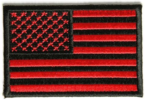 American Flag Velcro Patch, Black/Red